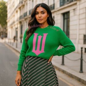 Women's Wicked W Graphic Sweater wicked the movie  green sweater